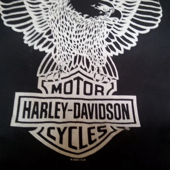 Harley-Davidson Black and White Eagle T-shirt 2XL - Picture 2 of 7
